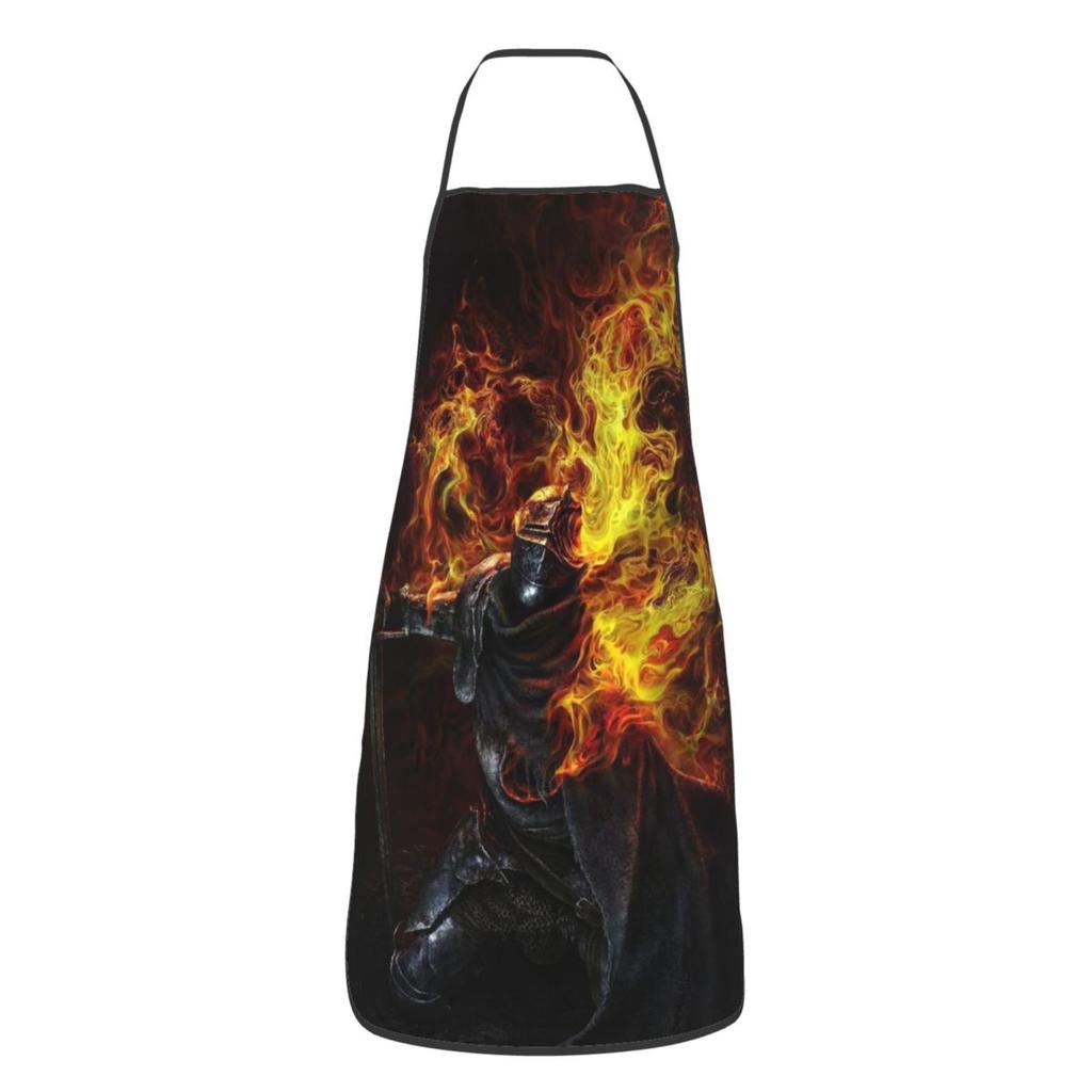 Dark Souls Game Aprons Chef Cooking Tablier Waterproof Bib Kitchen Cleaning Pinafore for Women Men Painting