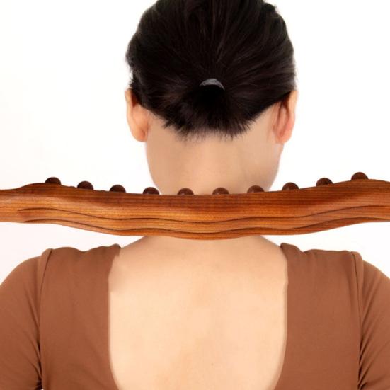 Wood Massage Roller Stick for Lymphatic Drainage Handheld Cellulite Massager for Neck Back Waist Leg Acupoint Stimulation Rod