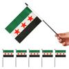 10/20Pcs Syrian Stick Flag Fade-Resistant Double-Sided Print Handheld Small Flag with Sticks Mini Syrian Banner Decoration