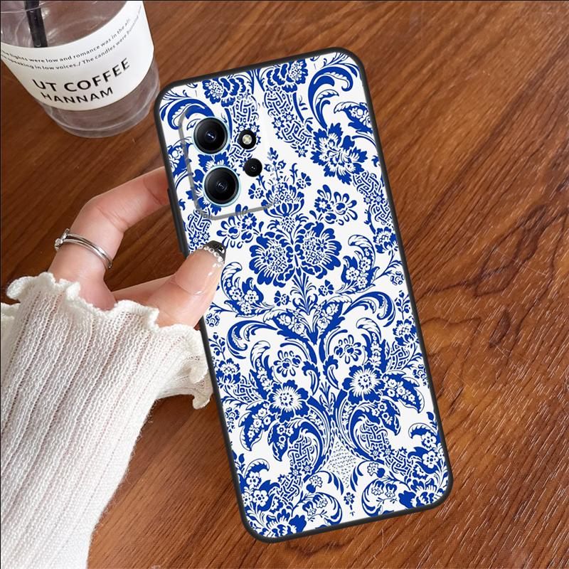 Чехол из сине-белого фарфора для Xiaomi Redmi 14C 13C 10C 12C Redmi Note 14 Pro 13 12 11 9 10 9S 10S 11S 12S