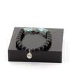 Brazilian Apatite Bracelet + 8mm Matte Black Onyx Beads