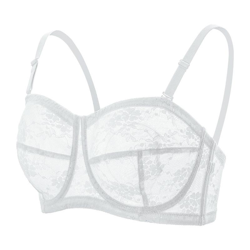 Large Size Women Gathered Minimizer Bra Invisible Summer Ultra Thin Lingerie Wireless Brassiere Strapless Underwear Tops