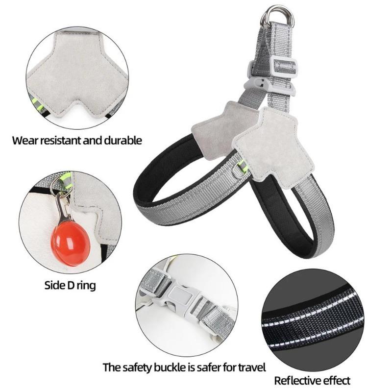 Dog Harness Reflective Breathable Pet Vest Harnesses For Small Dogs No Pull Outdoor Hiking Puppy Cats Chest Strap Chihuahua Yorkshire Supplies
