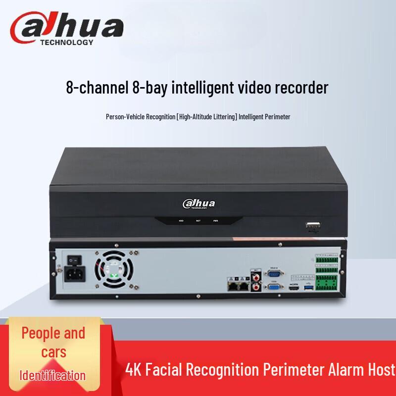 8-канальный AI сетевой видеорегистратор Dahua (NVR) Китайская вилка (адаптер в комплекте)