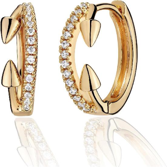 Cubic Zirconia Huggie Earrings 14k Gold Plated Tiny Earrings Small Huggie Hoop Earrings Simple Lightweight Hoops Gift for Women