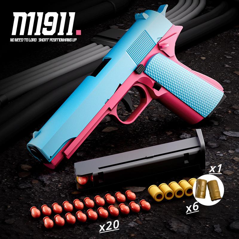 Игрушечный пистолет M1911, пистолет-бластер с мягкими пулями и выбрасываемой гильзой, ручной страйкбольный пистолет для детей и взрослых, для игр в стрельбу