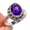 Кольцо из чистого серебра 925 пробы с натуральным африканским аметистом S.6 Y0B10