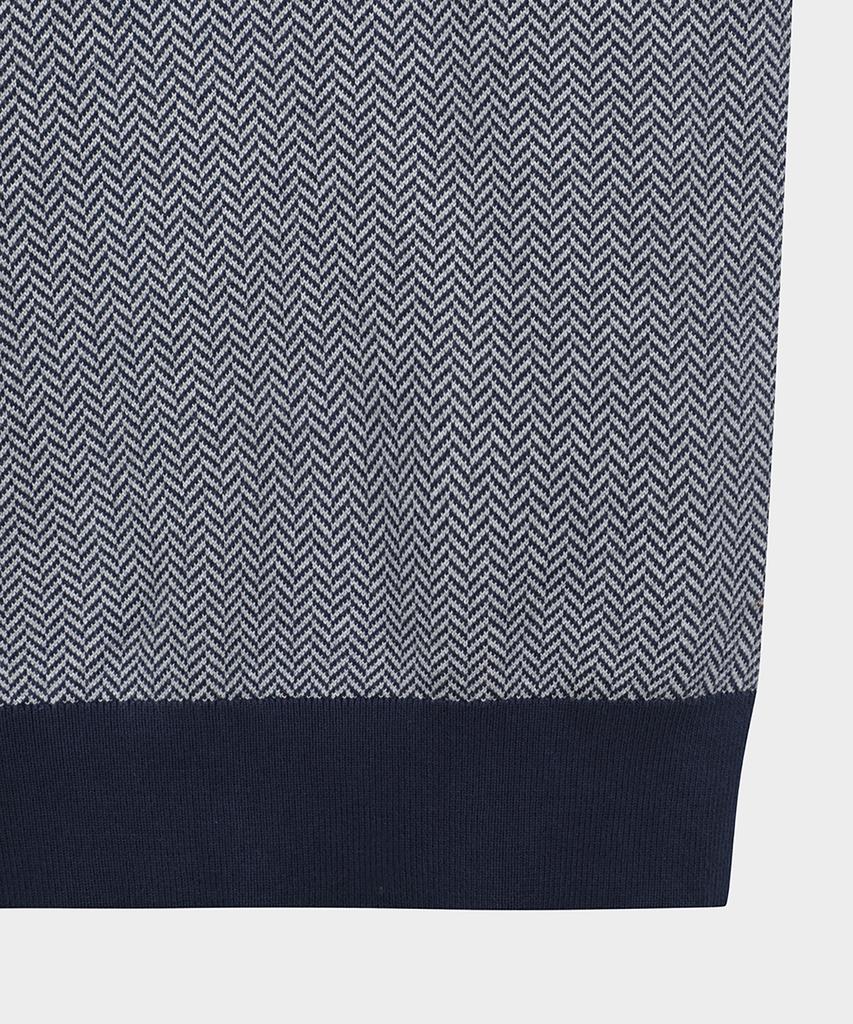 BROOKS BROTHERS Herringbone Half-Zip Sweater (Navy) (Bbwwmf4539Qew)