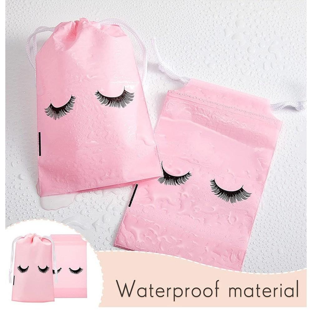 Eyelash Aftercare Bag Plastic Waterproof Toiletry Makeup Pouch Travel with String Accessories Medium 13x18cm