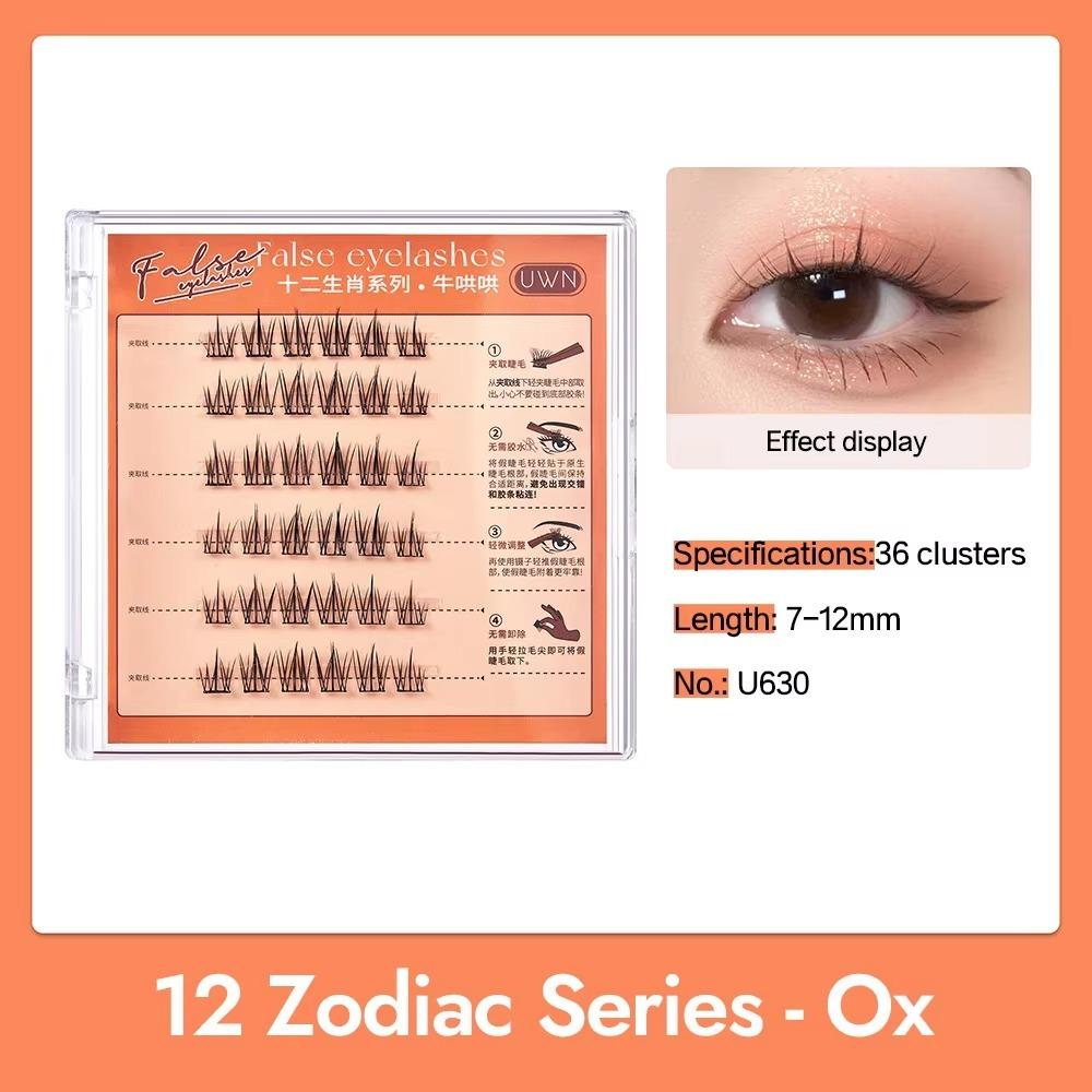 12 знаков зодиака самоклеящиеся пучковые ресницы не требуют клея индивидуальные ресницы женская красота