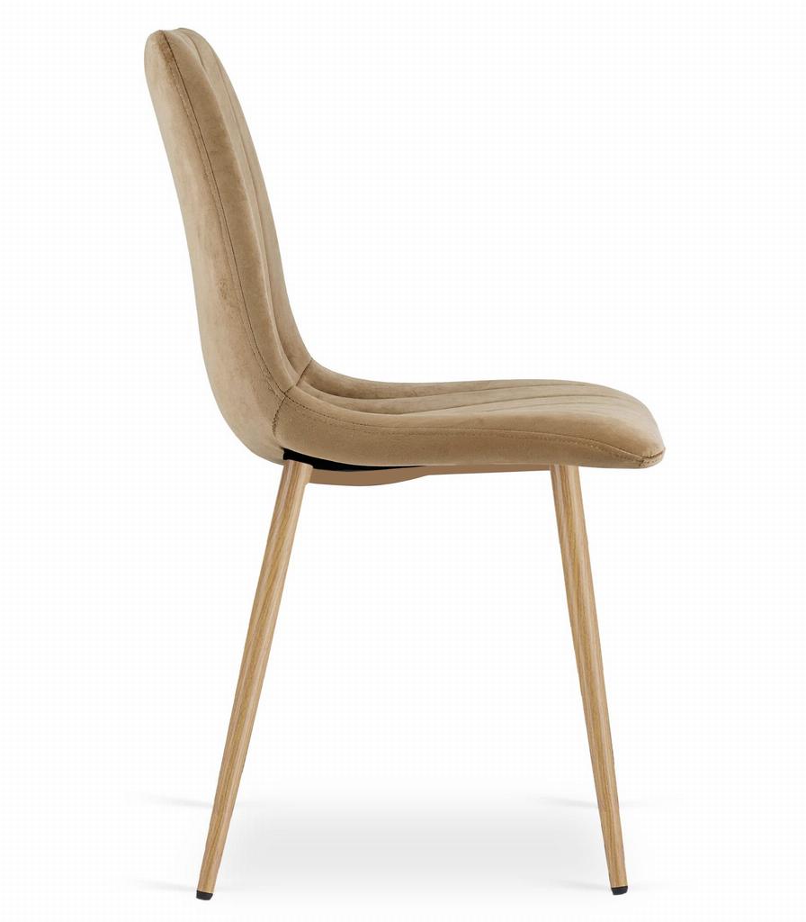 Lava Chair - Brown Velvet / Wood Color Legs X 4