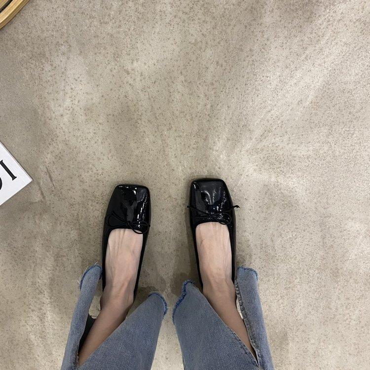 2025 Новая весенне-осенняя коллекция, новая обувь на низком каблуке для женщин, нежные феи туфли на низком каблуке с цветочным бантом