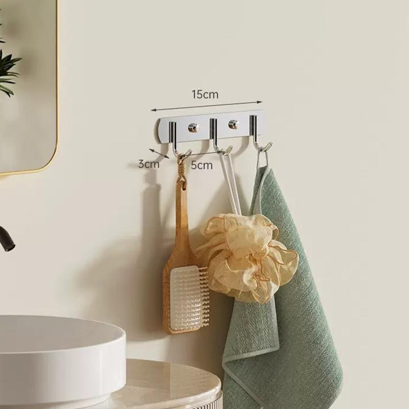 Stainless Steel No-Drill Bathroom Strong Adhesive Clothes Hanger Hook