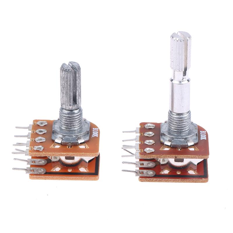 2/5Pcs 8Pins B50K B100K Sound Volume Amplifier Potentiometer Dual Channel 8-Pin Flower Shaft 20Mm 25Mm 30Mm Wh148 (16) Type