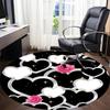 1pc Heart Rose Decorative Office Round Rug, Non-slip, Soft and Durable Office Rug for Interior Decoration, Perfect for Office, Beautiful Decoration yy