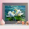 Картина по номерам Стразы Лебеди