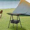 Camp Table Foldable Desk Portable with Adjustable Legs Mesh Pocket for Backyard BBQ Beach
