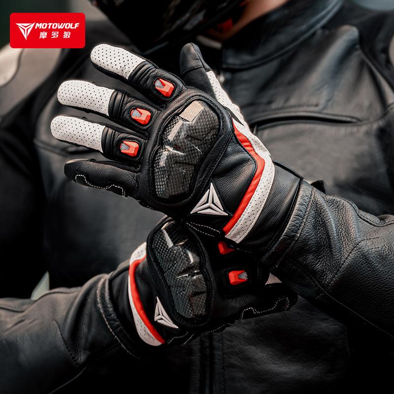 Summer Motorcycle Glove Men Carbon Fiber Biker Racing Gloves Women Breathable Riding Gloves Leather Motorcycle Equipment