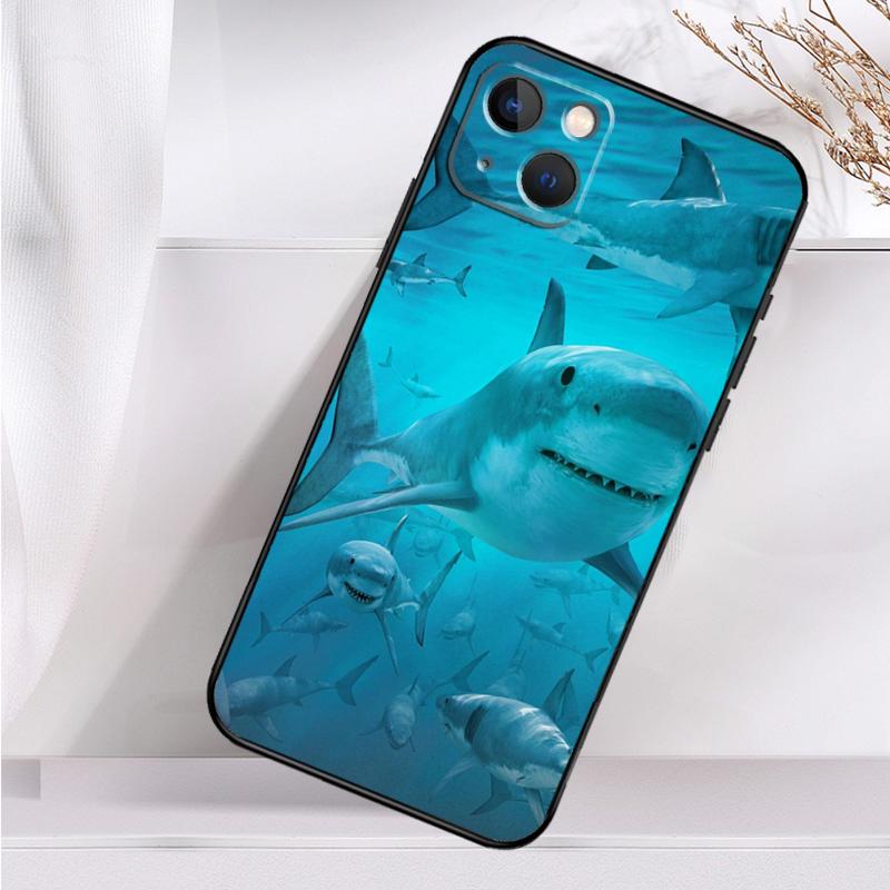 Shark Ocean Fish Case For iPhone 14 13 12 11 16 15 Pro Max Mini Cover X XR XS 8 7 14 16 15 Plus Accessories