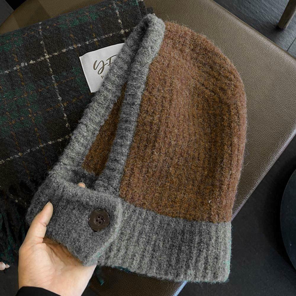 Осенний головной убор с ушками, шарф-шапка, балаклава, шапка-ушанка, теплая вязаная шапка, осень-зима