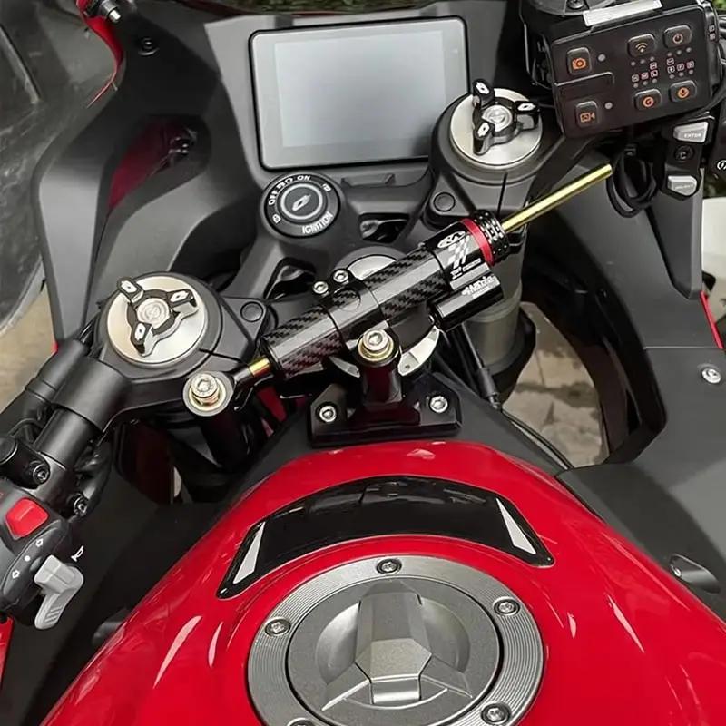 For QJMOTOR RRQ600 Motorcycle Aluminum Steer Damper Mounting Bracket Kit RRQ600 2018 2019 Fiber Carbon Accessories
