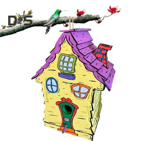 Деревянный скворечник ручной работы, уличный подвесной домик для птиц, домик для колибри, скворечник для украшения сада на открытом воздухе