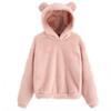 Winter Women's Hoodies Winter Women Long Sleeve Rabbit Ear Hood Sweatshirt Cute Plush Warm Casual Hoodie Tops