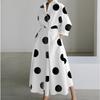 Women's Summer New Commuter V-Neck Pocket Long Sleeve Printed Irregular Long Dresses Dresses