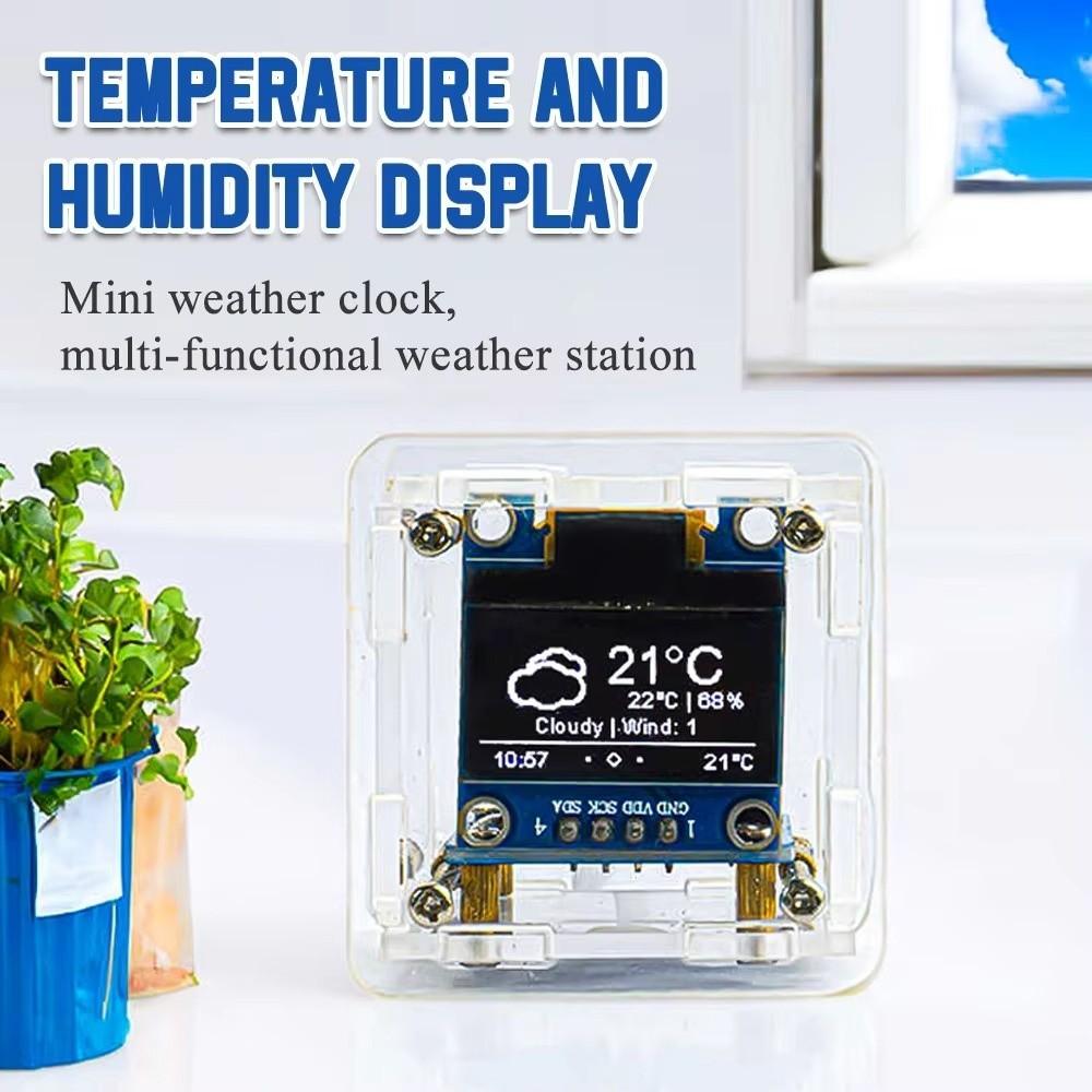 Time Temperature Humidity Weather Clock Kit DIY Clock Soldering Kit Desktop Decoration