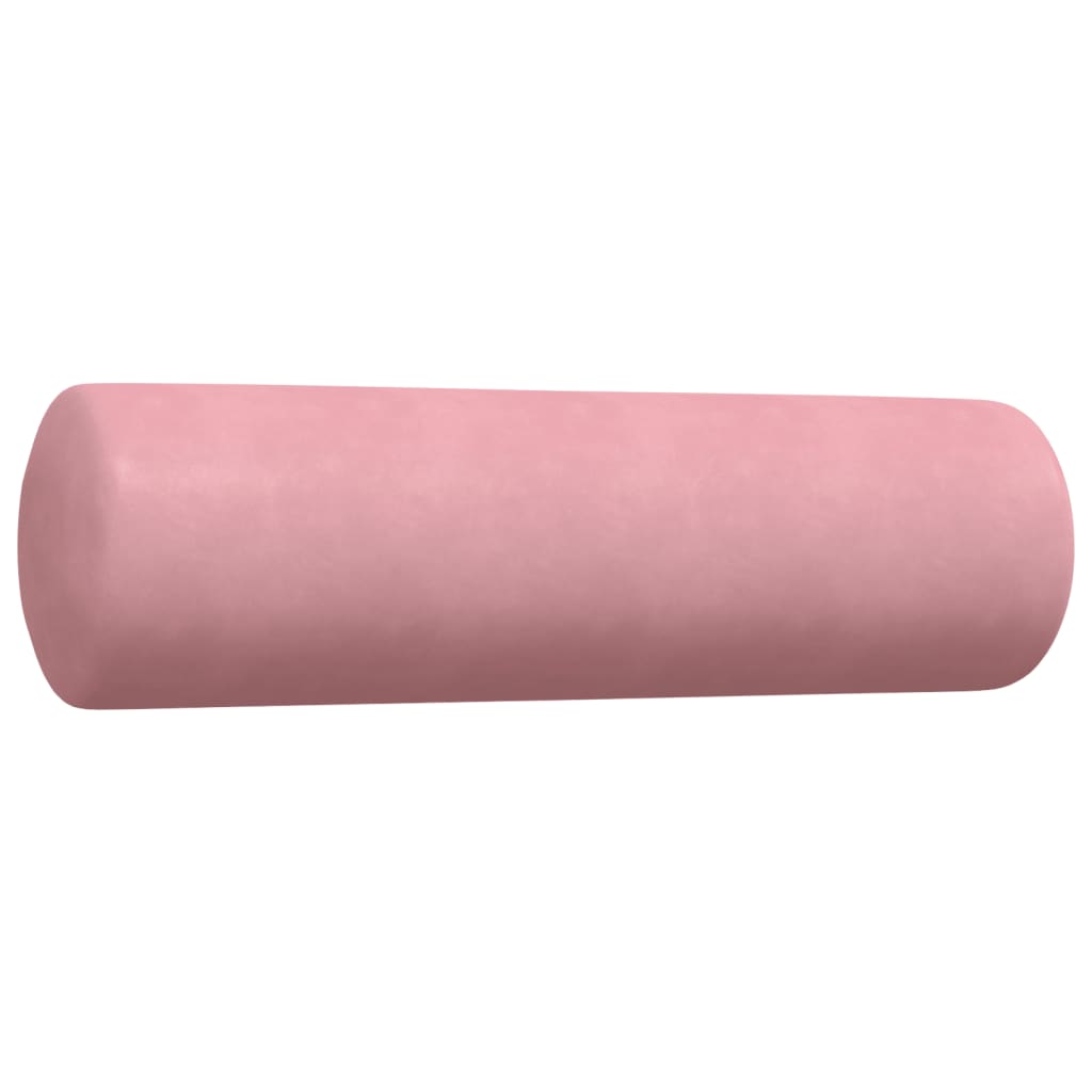 3 Piece Sofa Set with Cushions and Neck Rolls Pink Velvet