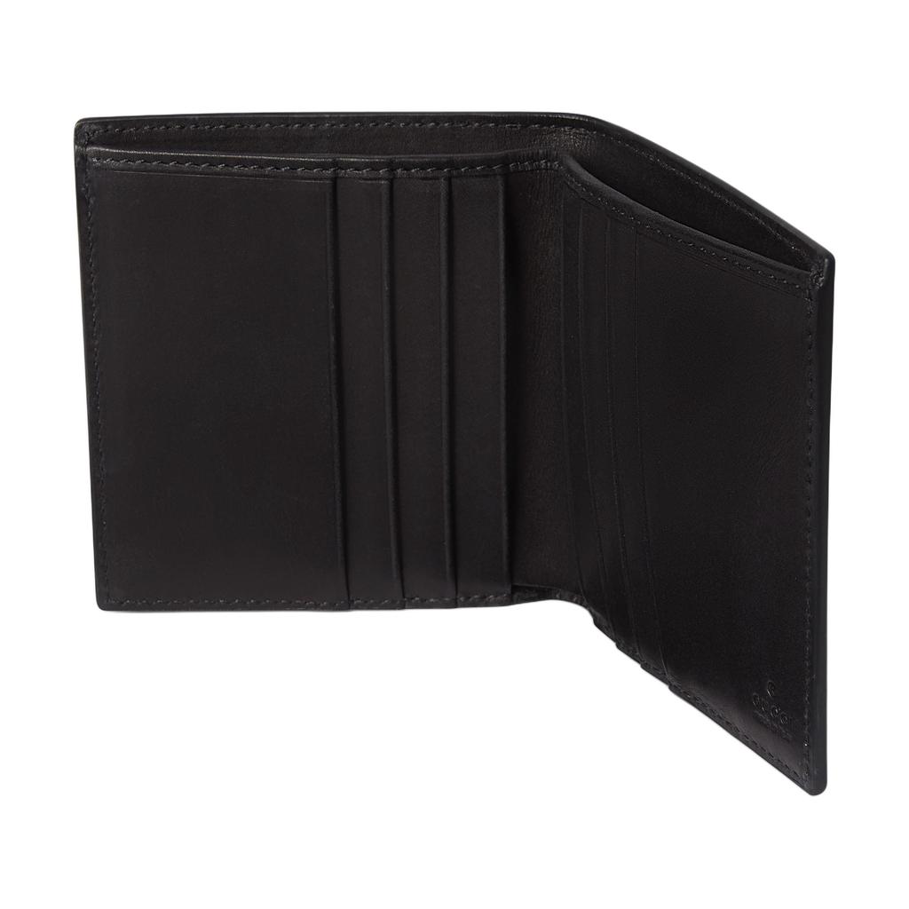 Gucci GG Emblem Classic Logo Print Flap Wallet Men wallet Black 821206-FAD6M-1000
