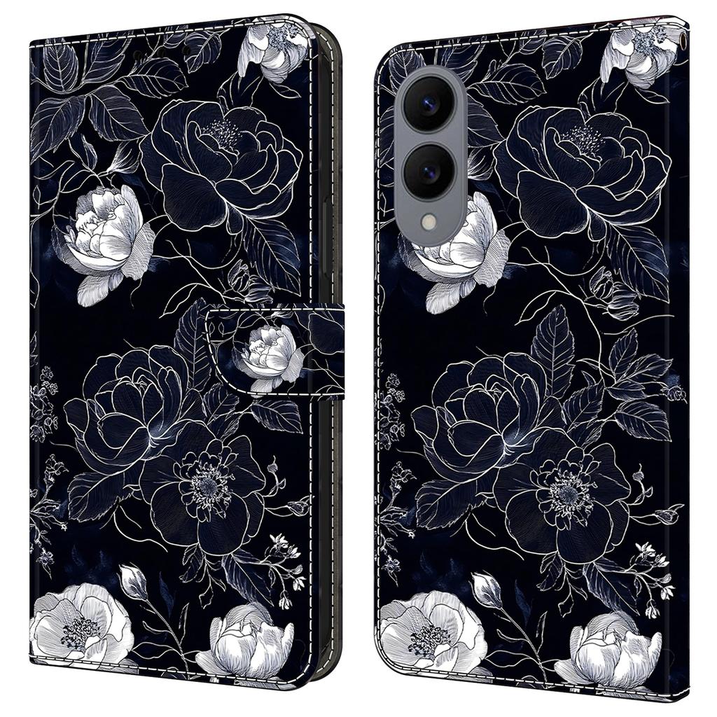 Для Samsung Galaxy S25 Edge Чехол-кошелек с подставкой с печатным рисунком из ПУ кожи откидной чехол для телефона