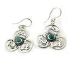 [N3645] - Silver Turquoise 'Navajos' Designer Earrings