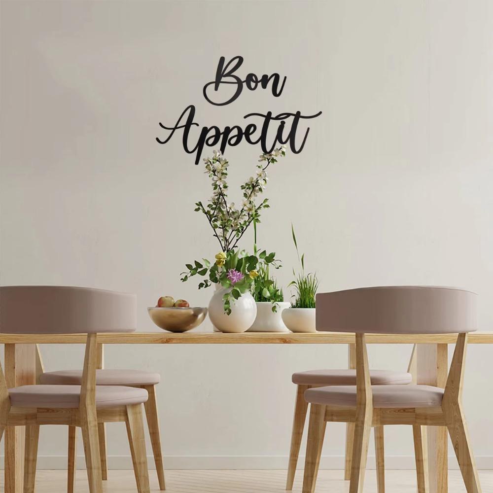 1 шт. Металлический декор для стен - Современный фермерский "Bon Appetit" Большая подвесная кухонная табличка