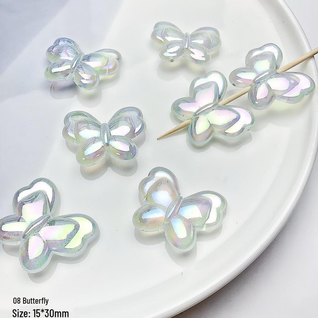 Green Series Hand-Painted Acrylic Beads for DIY Jewelry Making