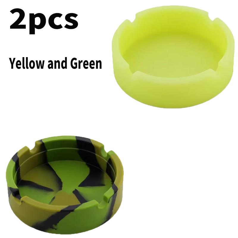 High Heat Resistant Glowing/Colourful Silicone Ashtray Light Round Ashtray Fluorescent Ashtray