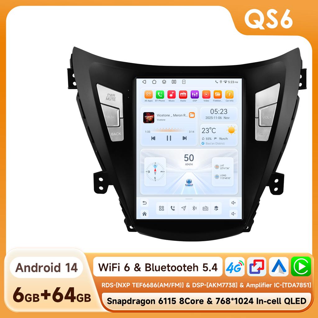 Hizpo 9,7 дюйма Радиоприемник в стиле Tesla для Hyundai Elantra Avante I35 2011-2013 Android Auto 4G Беспроводной Carplay DSP Мультимедийный плеер 2Din Стерео A