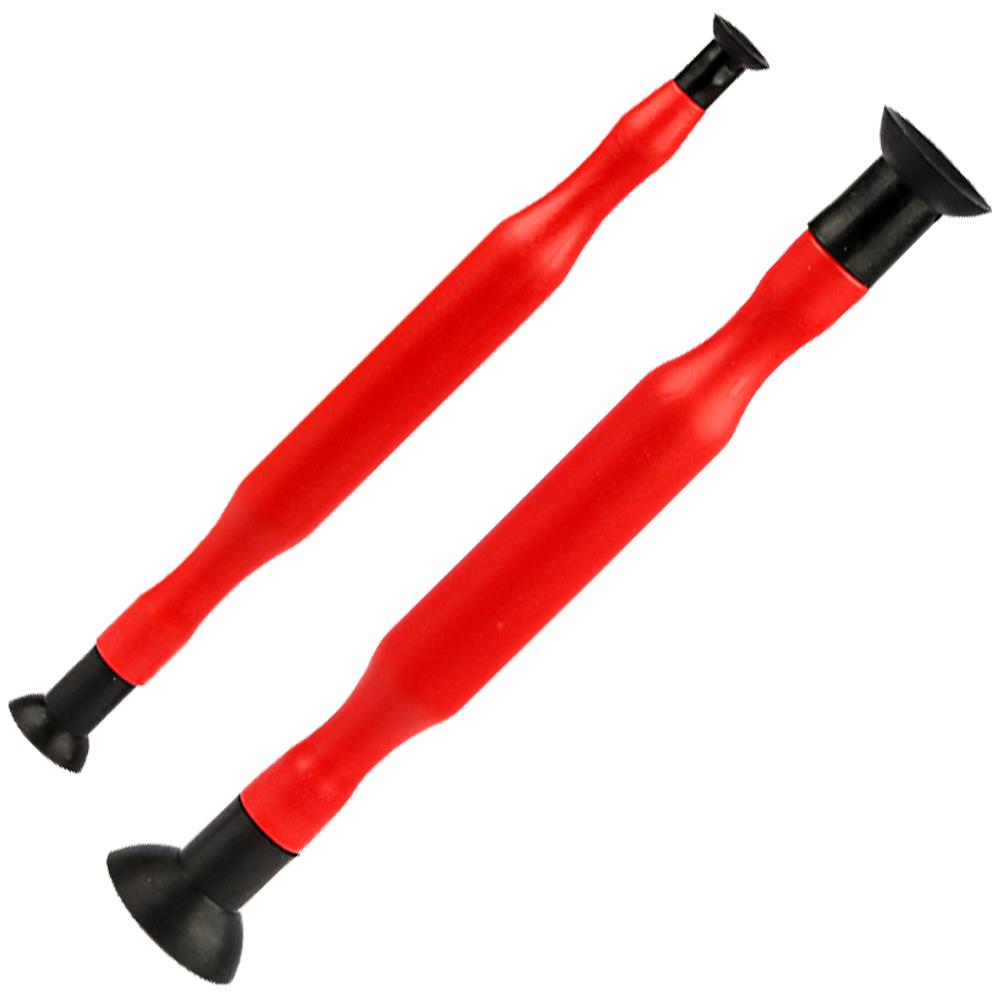 2Pcs Rubber Valve Lapping Sticks Grip with 4 Suction Plates for Motorcycle Car Cylinder Engine Valves Dust Grinding Stick Tool