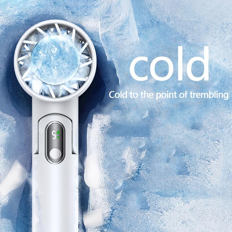 Портативный ручной вентилятор с технологией охлаждения Ice Sensation, аккумулятор емкостью 4000 мАч, складная конструкция с возможностью подвешивания на шею, мини-вентилятор с бесщеточным двигателем