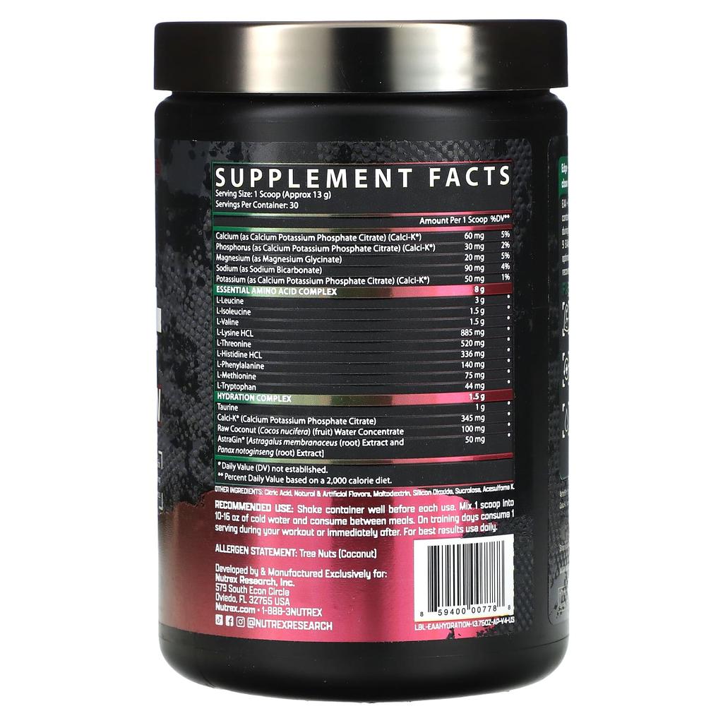 Nutrex Research EAA и гидратация, Яблоко Груша, 13.76 унции (390 г)