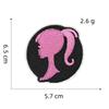 Pink Cartoon Girl Cloth Sticker Doll Computer Embroidery Label Clothing Accessories Cloth Embroidery Hole Patch