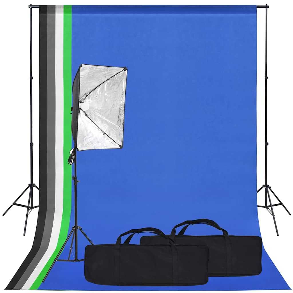 Vidaxl Zestaw Studyjny Z Lampą Softbox I Tłem