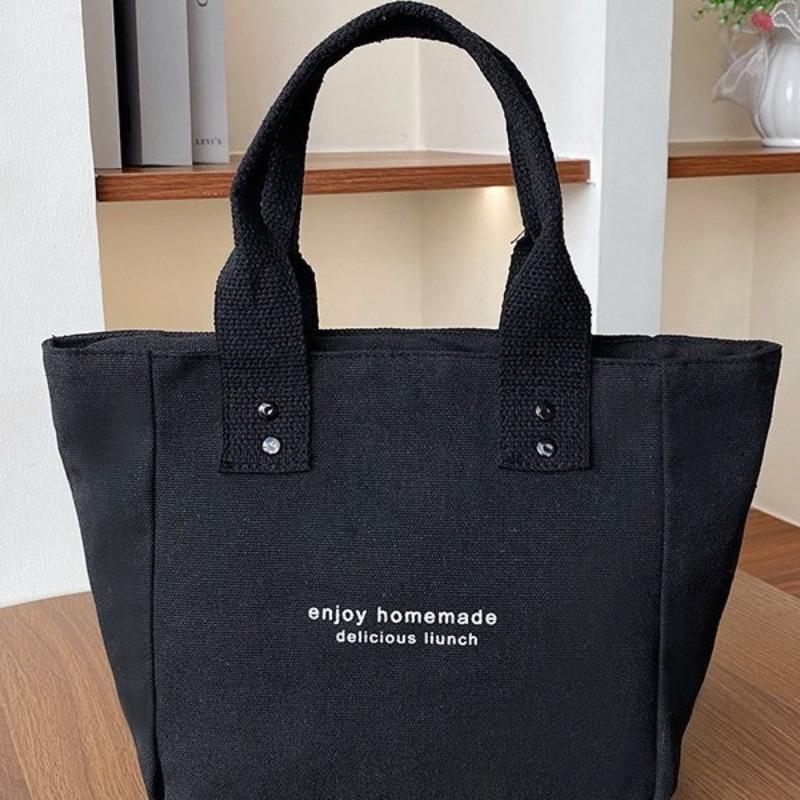 Original Thickened Bento Bag Tote Canvas Bag Leisure Student Simple Handbag One Shoulder Crossbody Bag