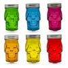 6 Pack Halloween Transparent Skull Plastic Jars With Lids For Home Decoration, Beverage Storage