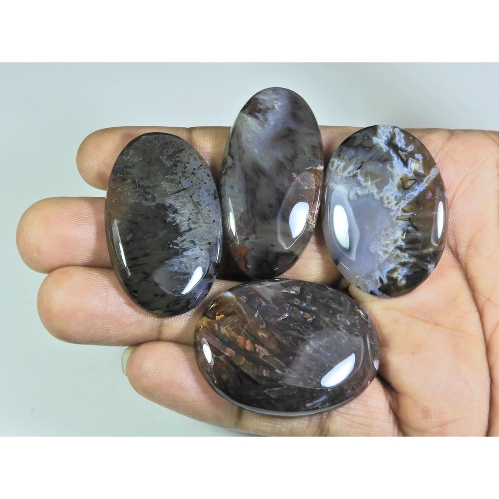 270Cts. Натуральный турецкий агат в виде палочки, овальный кабошон, россыпной драгоценный камень, лот из 4 штук A-201