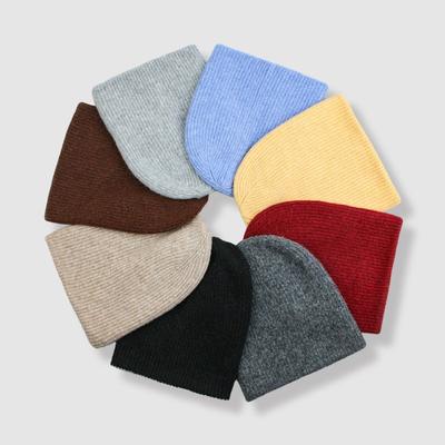 Осень и зима однотонная светлая доска простая универсальная шерстяная шапка теплая вязаная шапка-пуловер плюшевая вязаная шапка-бини