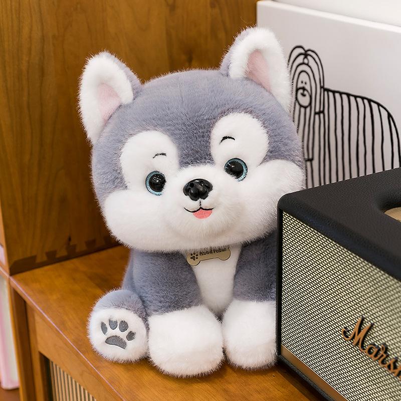New Simulation Seat Husky Plush Toy Cute Pet Dog Home Decoration Children's Birthday Gift Doll Exchange