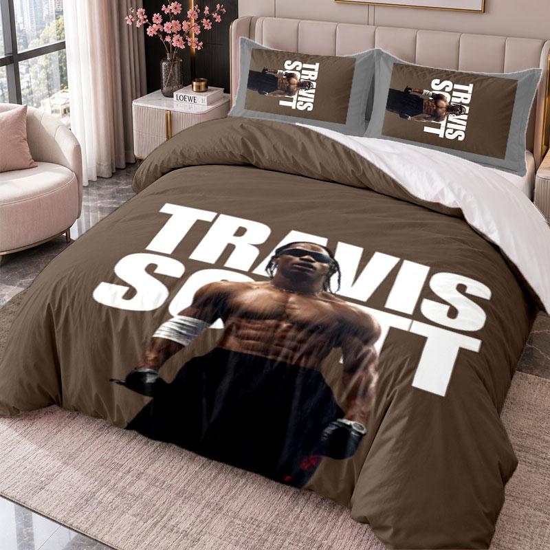 Travis Scott 3Pcs Bedding Set Duvet Cover With Two Pillowcases For Bedroom Home Decoration