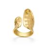 Light Luxury High End Irregular Hammer Pattern Ring  Exaggerated Metal Ring