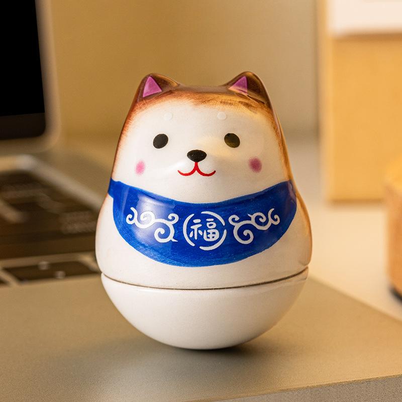 Creative Cartoon Resin Cute Pet Tumbler Small Ornaments Unzipped Office Desktop Decoration Toys Small Gifts